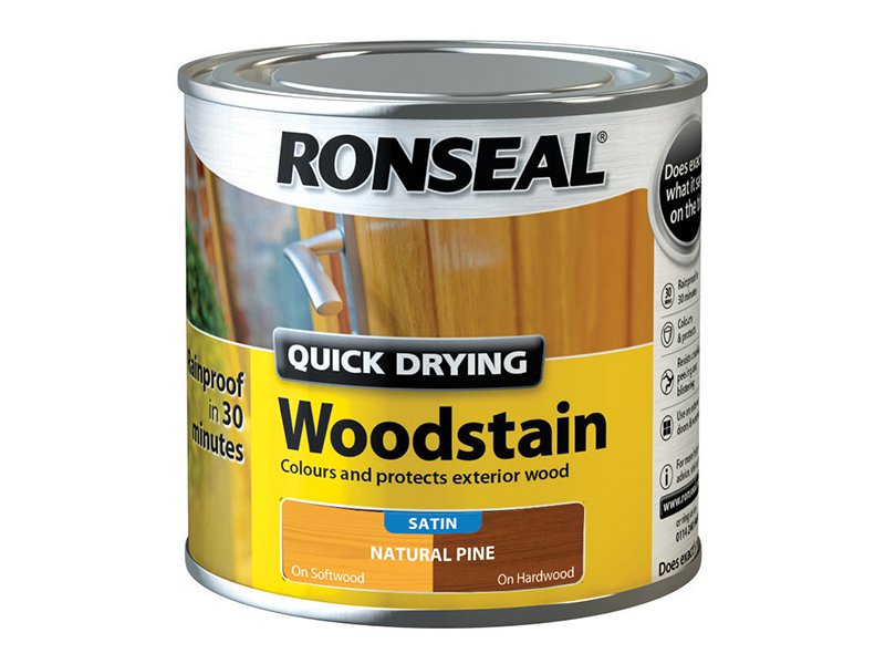 Ronseal Woodstain Quick Dry Satin Natural Pine 250ml Main Image
