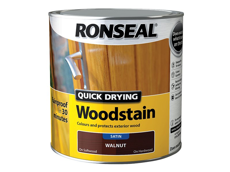 Ronseal Woodstain Quick Dry Satin Smoked Walnut 2.5 Litre Main Image