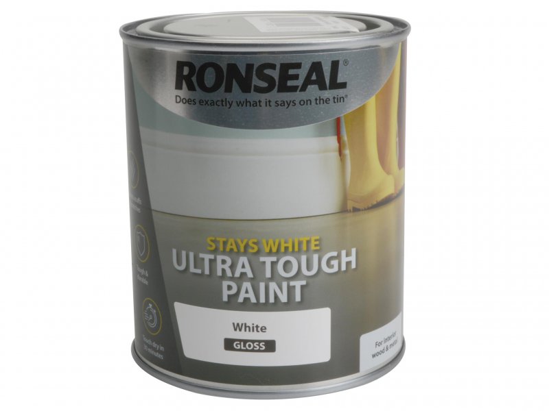 Ronseal Stays White Ultra Tough Paint Gloss White 750ml