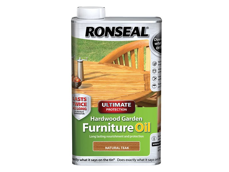 Ronseal Ultimate Protection Hardwood Garden Furniture Oil Natural Teak 1 Litre Main Image
