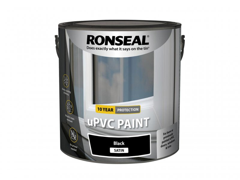Ronseal uPVC Paint Black Satin 2.5 litre Main Image