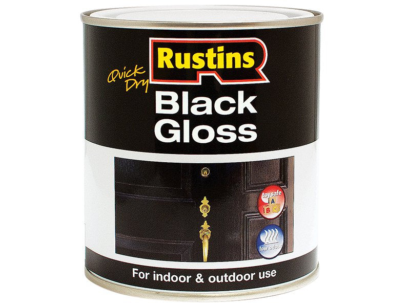 Rustins Quick Dry Black Gloss 500ml Main Image