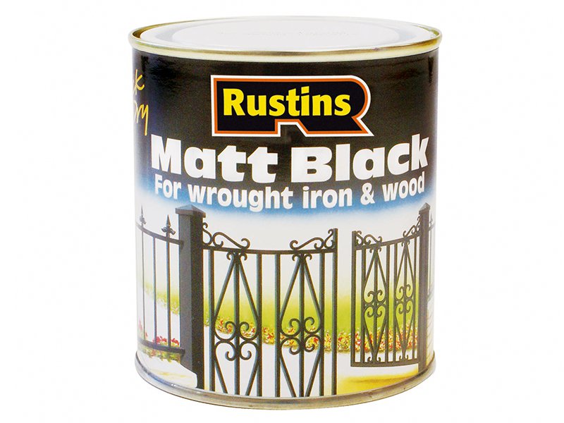 Rustins Matt Black Paint Quick Drying 1 Litre Main Image