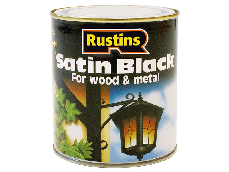 Rustins Satin Black Paint Quick Drying 250 ml Main Image