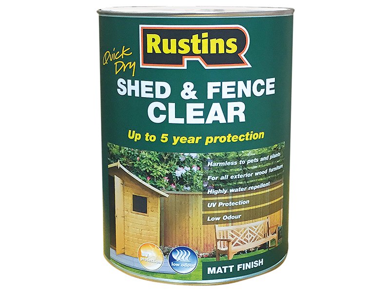 Rustins Quick Dry Shed and Fence Clear Protector 1 Litre Main Image