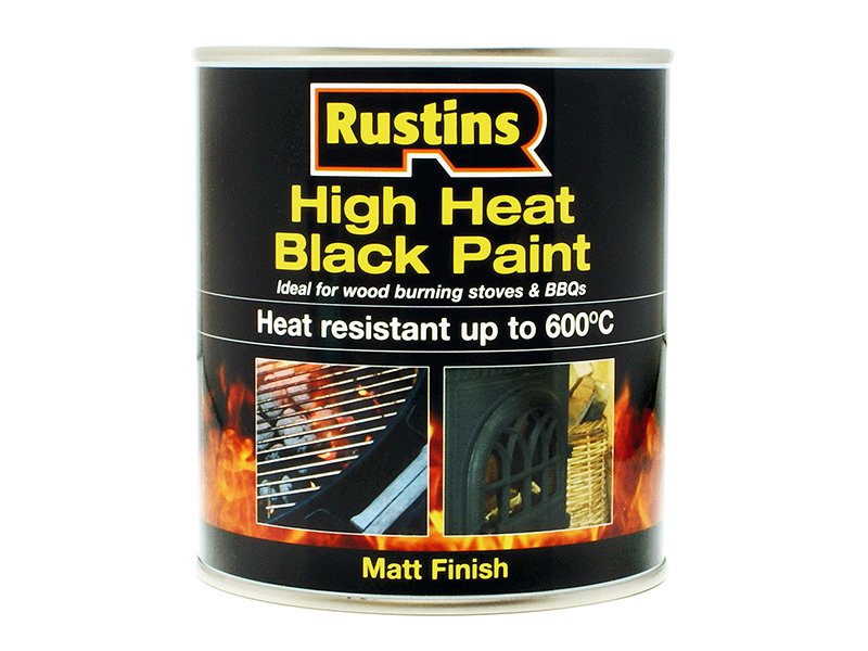 Rustins High Heat Black Paint 600C 250 ml Main Image