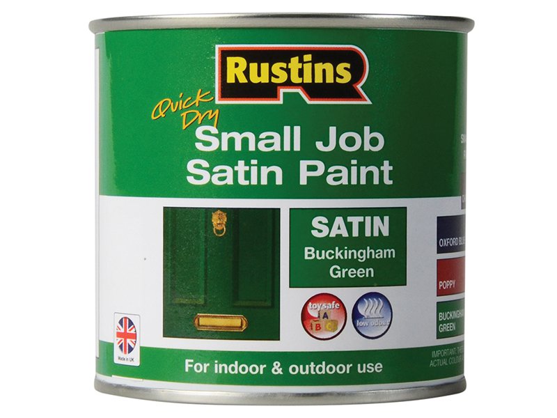 Rustins Quick Dry Small Job Satin Paint, Buckingham Green 250ml Main Image