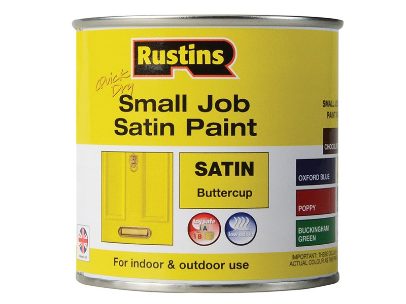 Rustins Quick Dry Small Job Satin Paint Buttercup 250ml Main Image