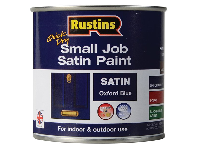 Rustins Quick Dry Small Job Satin Paint Oxford Blue 250ml Main Image