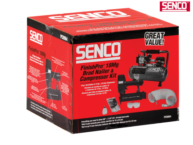 Senco Finish Pro 18 Pneumatic Nailer & 1 HP Compressor Kit 110V