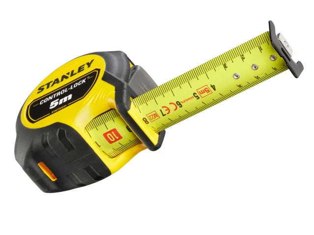 STANLEY Hand Tools CONTROL-LOCK Pocket Tape 5m (Width 25mm) (Metric only)