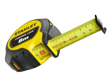 STANLEY Hand Tools CONTROL-LOCK Pocket Tape 8m (Width 25mm) (Metric only)