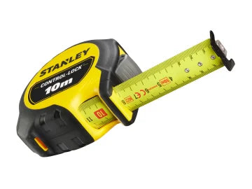 STANLEY Hand Tools CONTROL-LOCK Pocket Tape 10m (Width 25mm) (Metric only)