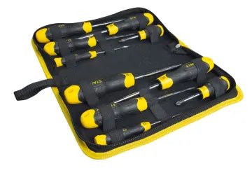 STANLEY Hand Tools CUSHION GRIP Screwdriver Set in Wallet, 10 Piece