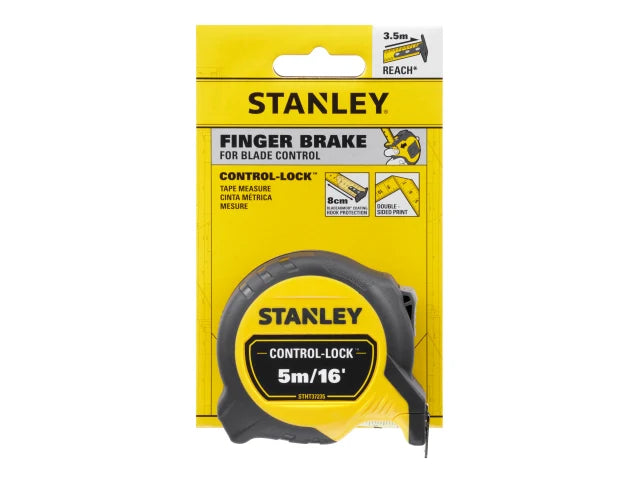 STANLEY Hand Tools CONTROL-LOCK Pocket Tape 5m/16ft (Width 25mm)