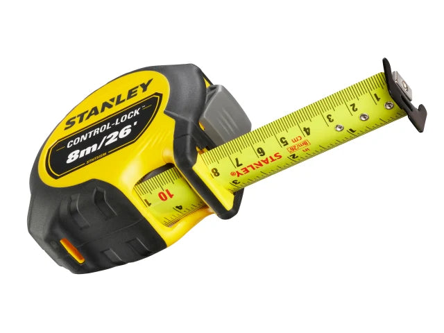 STANLEY Hand Tools CONTROL-LOCK Pocket Tape 8m/25ft (Width 25mm)