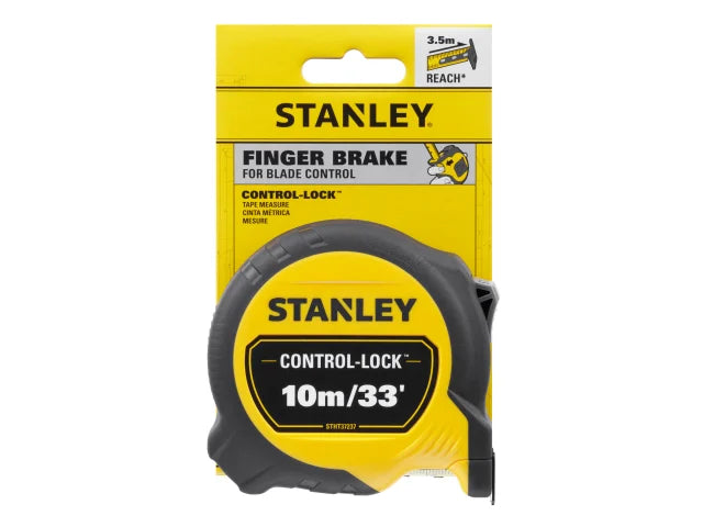 STANLEY Hand Tools CONTROL-LOCK Pocket Tape 10m/33ft (Width 25mm)