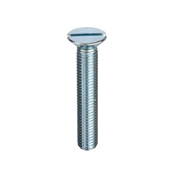M6 X 50mm SLOTTED BZP CSK MACHINE SCREW - OJ175553