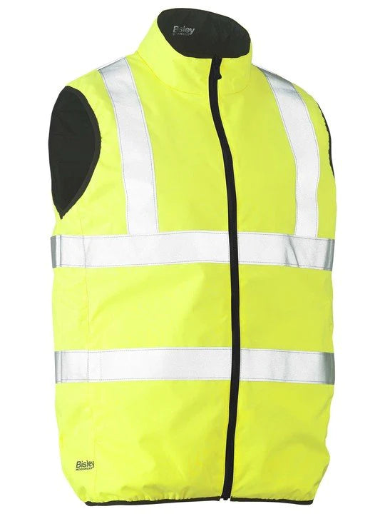 Taped Hi Vis Reversible Puffer Vest Yellow (BBLY) Small