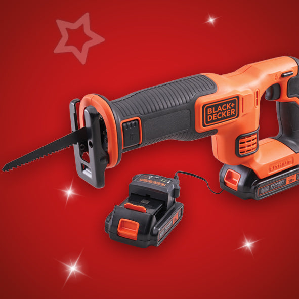 XMS Black & Decker 18V Reciprocating Saw with 1 x 1.5Ah Li-Ion Battery