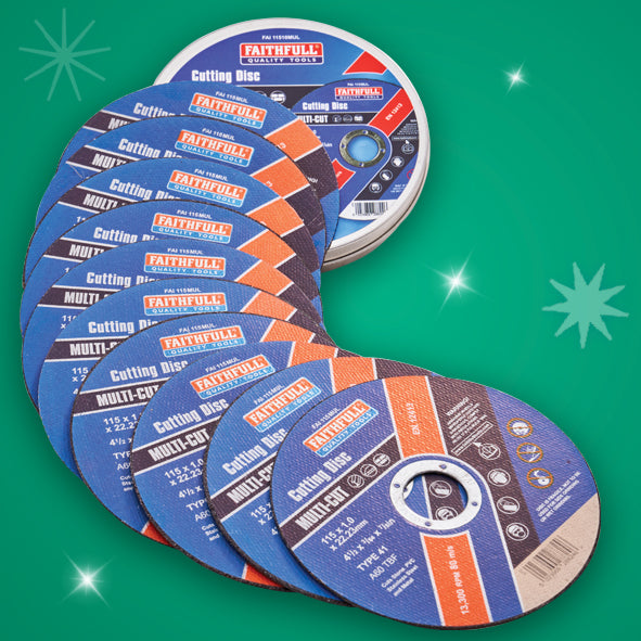 XMS Faithfull 115mm (4.5in) Multi-Cut Discs (Tin of 10)