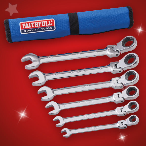 XMS Faithfull 6 Piece Ratchet Combination Spanner Set