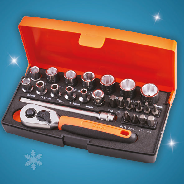 XMS Bahco 1/4in Drive Socket Set (25 Piece)