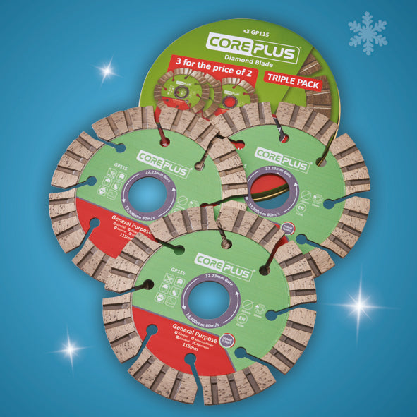 XMS CorePlus Hybrid 115mm Turbo Diamond Blade Triple Pack