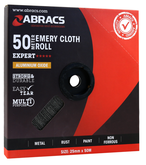 Abracs 25mm x 50M x 120grit Emery Cloth Roll