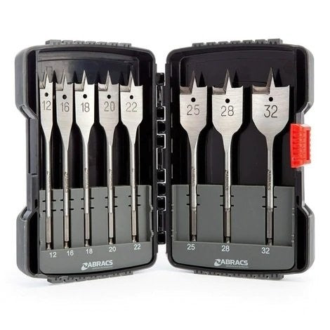 8pc Flat Wood Bit Set