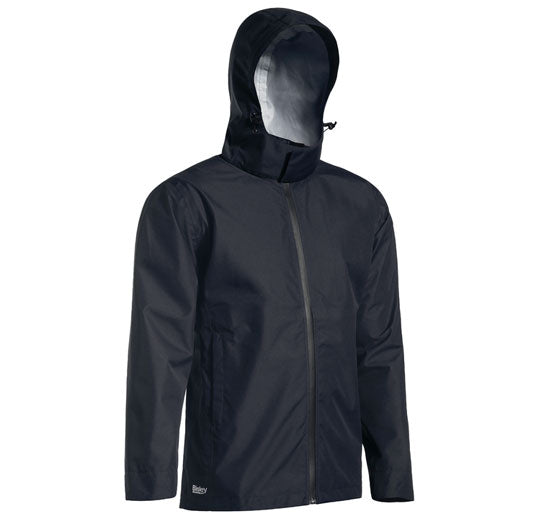 Lightweight Mini Ripstop Rain Jacket With Concealed Hood Black (BBLK) XL