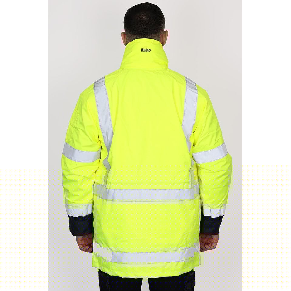 Taped Hi Vis 5 In 1 Rain Jacket Yellow/Navy (TT04) S