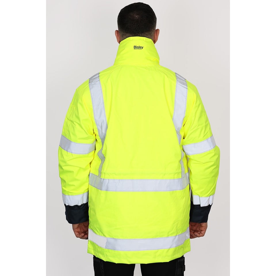 Taped Hi Vis 5 In 1 Rain Jacket Yellow/Navy (TT04) L