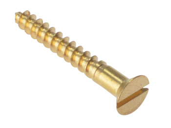 Wood Screw - Countersunk Head - Solid Brass - Box 2 1/2 inch x 12 (100)