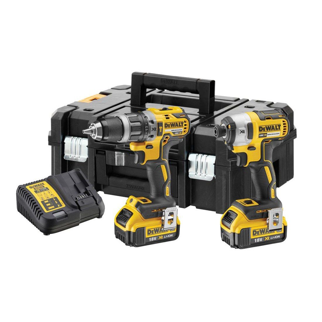 DEWALT DCK266M2T Brushless Combi Drill and Impact Driver Kit (2 x 4.0Ah Li-ion Batteries)