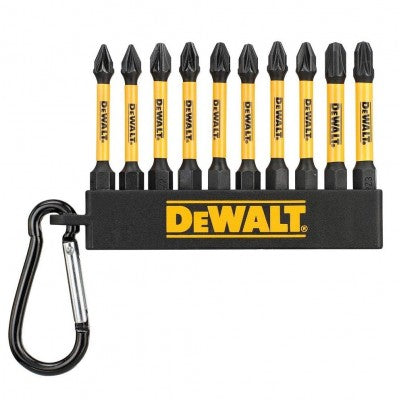 DeWalt DT7274-QZ 50mm Pozi Phillips High Impact Screwdriver Bit Set (10 Piece) PZ1 PZ2 PH2