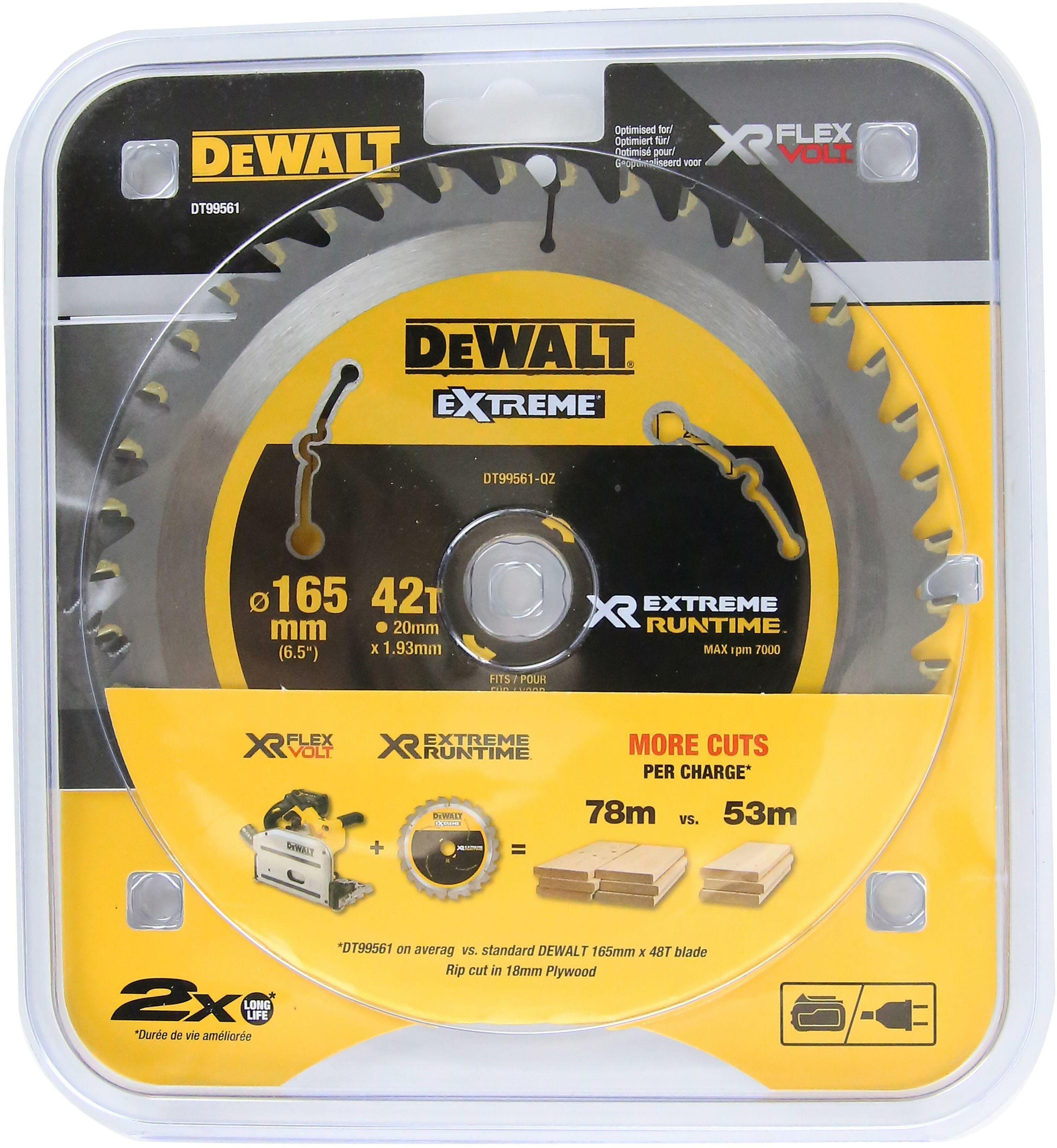 Dewalt DT99561QZ Flexvolt Xtreme Runtime Saw Blade - 165mm x 20mm - 42 teeth