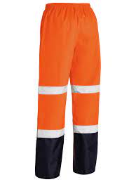 Taped Hi Vis Rain Shell Trousers Orange/Navy (TT05) - Medium