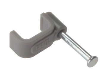 Cable Clips - Flat - Grey - Box 2.5mm (100)