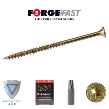 ForgeFast Elite Low-Torque Woodscrews - Box 4 x 70mm (100)