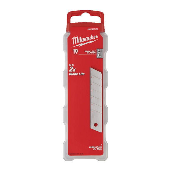 Milwaukee 25mm Silver Snap Blade -10pcs