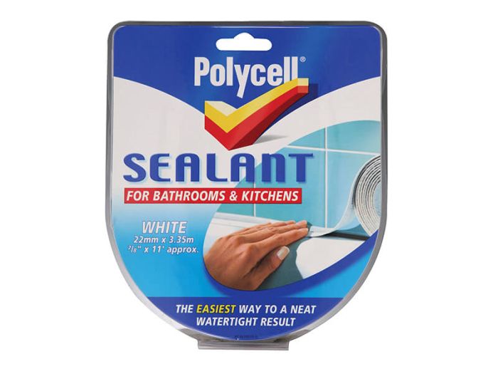 Polycell Seal Strip Bathroom Kitchen White 22mm polycell-seal-strip-bathroom-kitchen-white-22mm