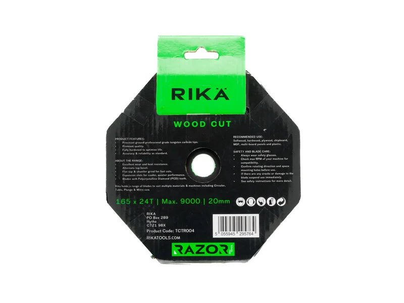 Rika - Razor Pro TCT Circular Saw Blade 165mm x 24T x 20mm (Each)