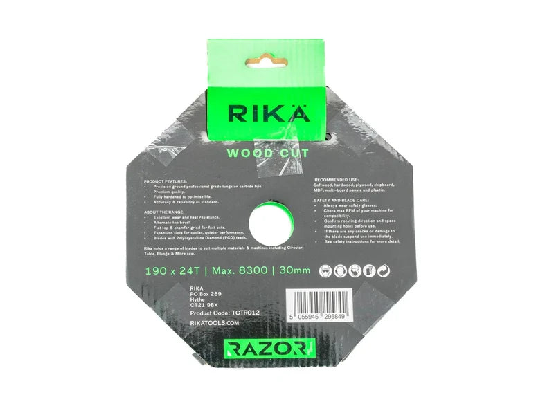 Rika - Razor Pro TCT Circular Saw Blade 190mm x 24T x 30mm (Each)