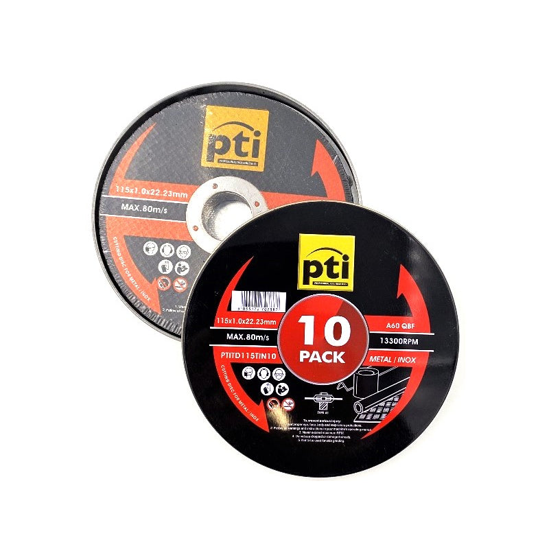 PTI 115mm X 1.0 Inox Thin Cutting Disc - 10pk