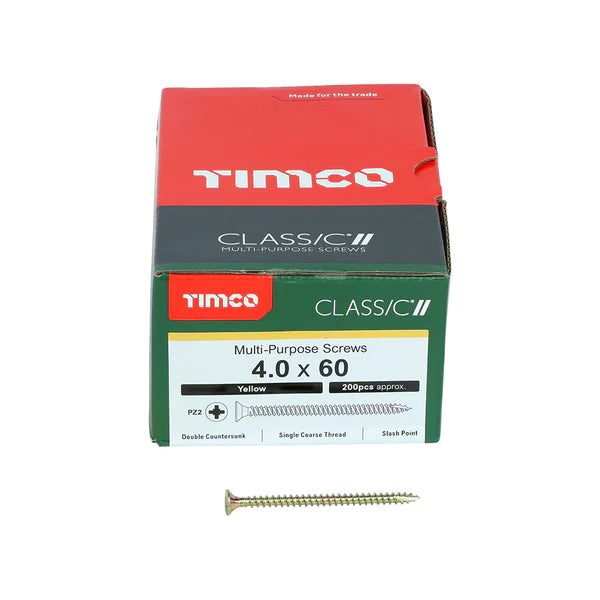 Timco - Classic Screw PZ2 CSK - ZYP 4 x 60mm (200)