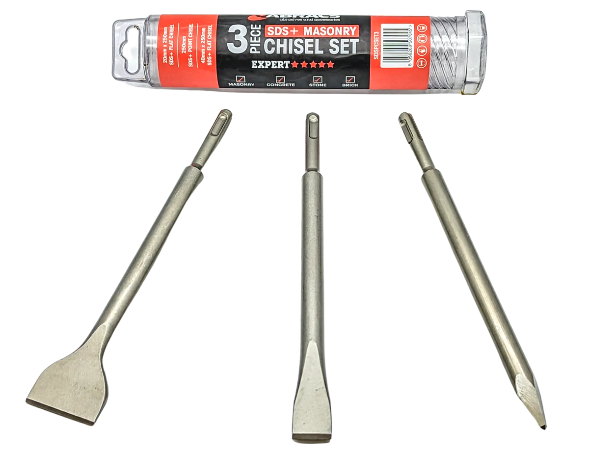 3 Piece SDS+ Chisel Set - United Fixings