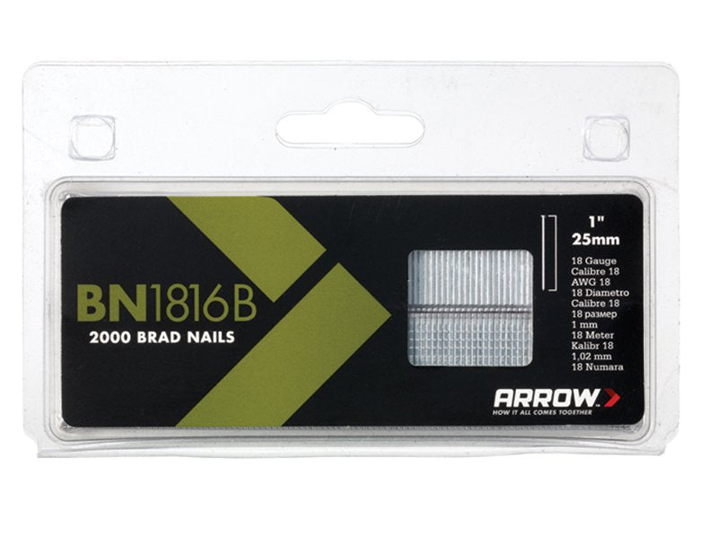 Arrow BN1816B Head Brad/ Nails Pack 2000 25mm Brown Main Image