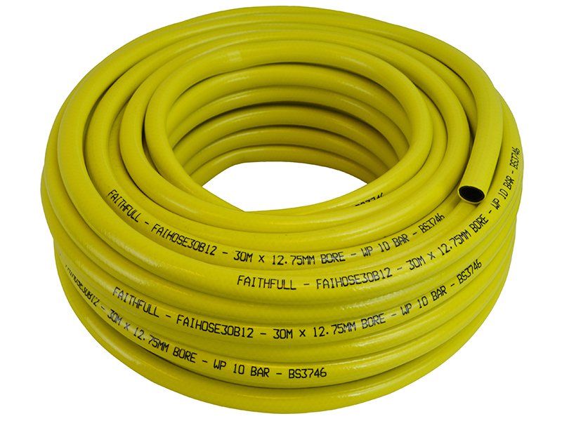 Faithfull Heavy-Duty Reinforced Builder's Hose 30m 12.7mm (1/2in) Diameter Main Image