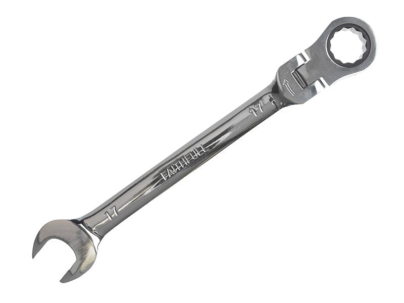 Faithfull Ratchet Combination Spanner Flex Head CV 17mm Main Image